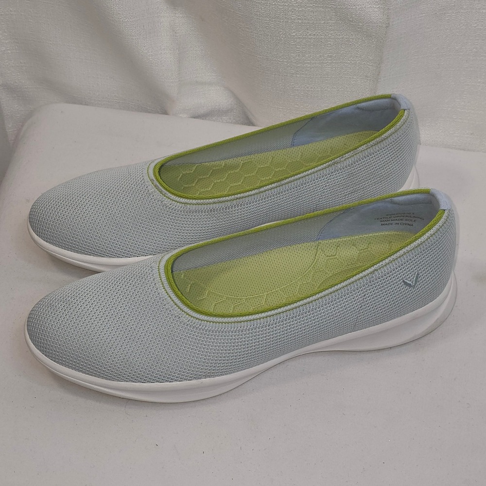 Vivaia Izabel Walker Pro Hybrid Flats Grey w/ Lime Green Trim Womens 10.5 EU 42